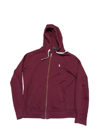 Pre-owned Polo Ralph Lauren X Vintage Fantastic Vintage Polo Ralph Laurent Zip Hoodie Bordeaux