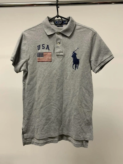 Pre-owned Polo Ralph Lauren X Vintage Polo T-shirt Polo Ralph Laurent Usa In Grey