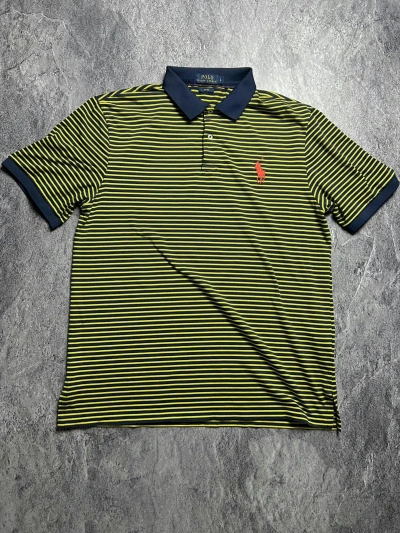 Pre-owned Polo Ralph Lauren X Vintage Y2k Polo By Ralph Laurent Striped Blokecore Style Polo Tee (size Large)