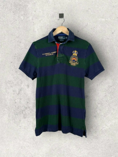 Pre-owned Polo Ralph Lauren X Vintage Y2k Polo Ralph Laurent Bleecker New York Polo Shirt In Green/blue