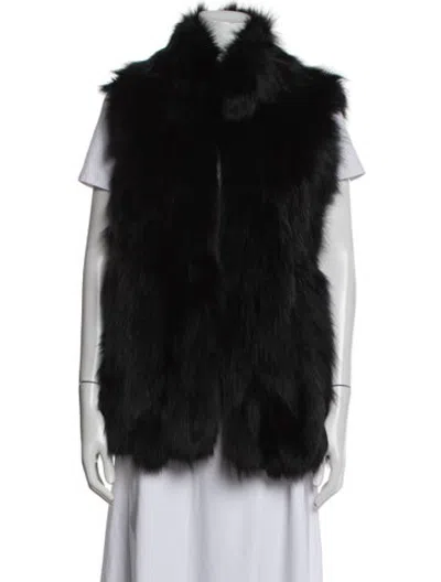 Pre-owned Pologeorgis Fox Fur Jacket In Black