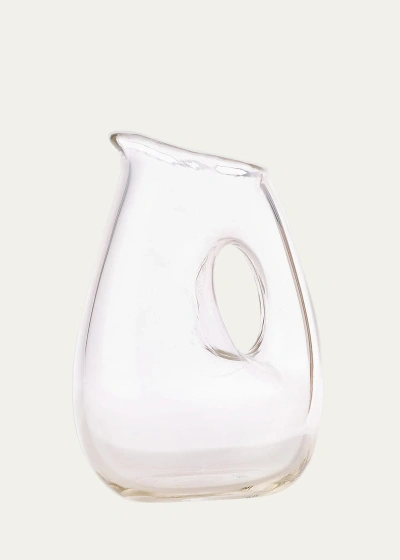 Polspotten Glass Jug With Cut-out Handle In Transparent