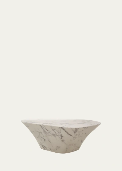 Polspotten Oval Marble Coffee Table In White