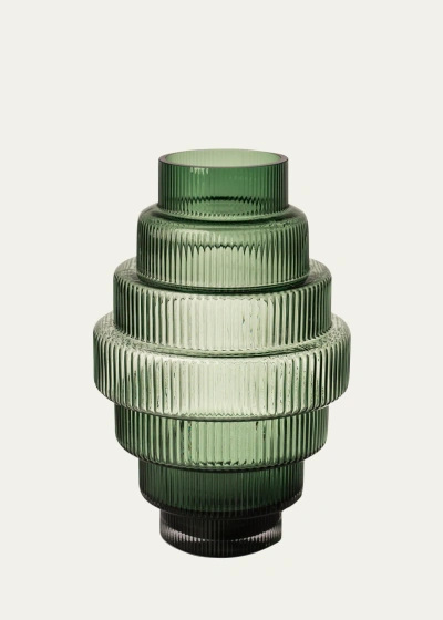 Polspotten Steps Vase - 12" In Green
