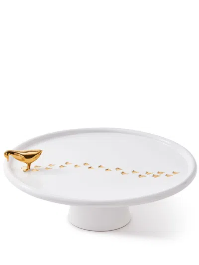 Polspotten Walking Duck Ceramic Plate (30cm) In Weiss