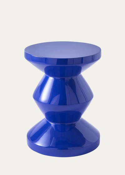 Polspotten Zig Zag Stool In Dark Blue