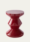 Polspotten Zig Zag Stool In Ruby Red
