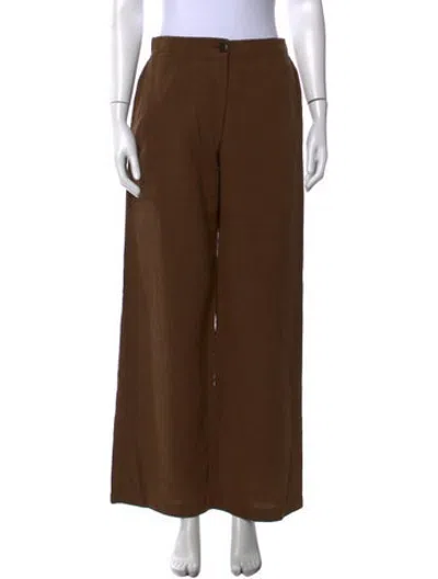 Pre-owned Pomandère Wide Leg Pants In Brown