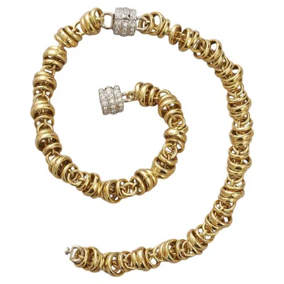 Pre-owned Pomellato A Set Of 2 18k Gold And Diamond  Bracelets Or One Chain In Multiple