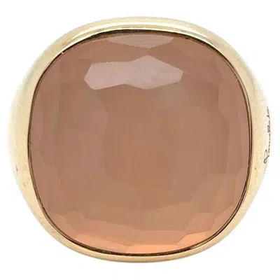 Pre-owned Pomellato Cipria Rose Quartz 18k Yellow Gold Cocktail Ring