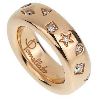 Pre-owned Pomellato Iconica Medium Rose Gold Diamond Ring Sz 6 1/2 In Red