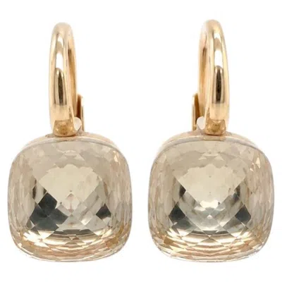 Pre-owned Pomellato Nudo Classic White Topaz 18k Yellow Gold Drop Earrings