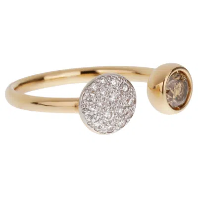 Pre-owned Pomellato Sabbia Diamond 18k Rose Gold Ring Size 5 1/2 In Red