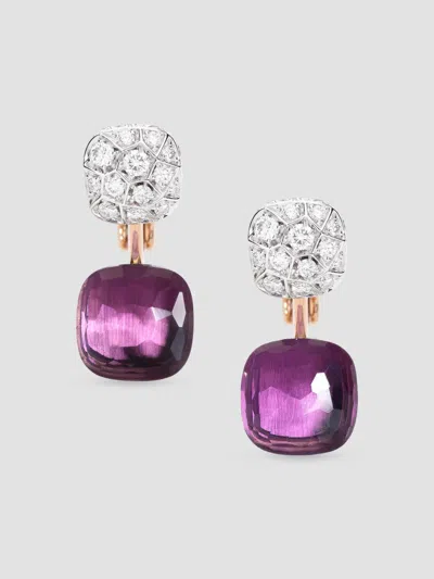 Pomellato Women's Nudo Two-tone 18k Gold, Amethyst & 1.50 Tcw Diamond Drop Earrings