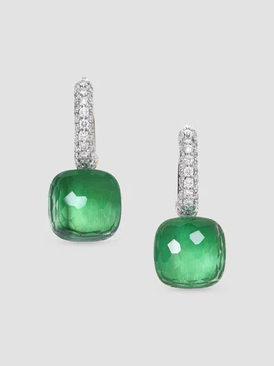 Pomellato Women's Nudo Two-tone 18k Gold & Multi-stone Drop Earrings In Green
