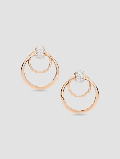 Pomellato Women's  Together Two-tone 18k Gold & 1.00 Tcw Diamond Double Hoop Earrings