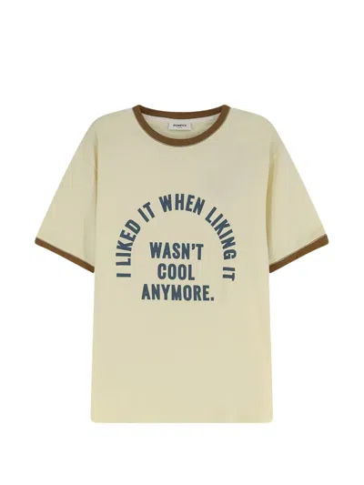 Pompeii Slogan-print Ringer T-shirt In Neutral