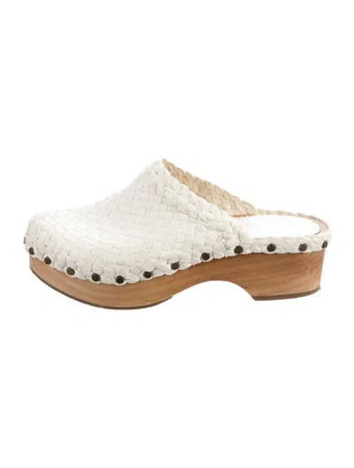 Pre-owned Pons Quintana Leather Mules In White