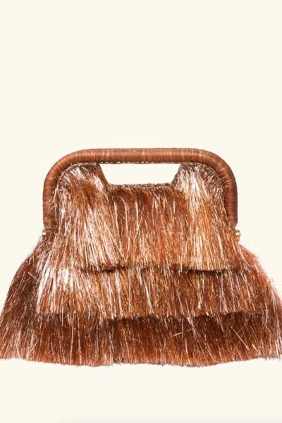 Poolside The Flamads Fringe Mini Bag In Metallic Copper In Multi