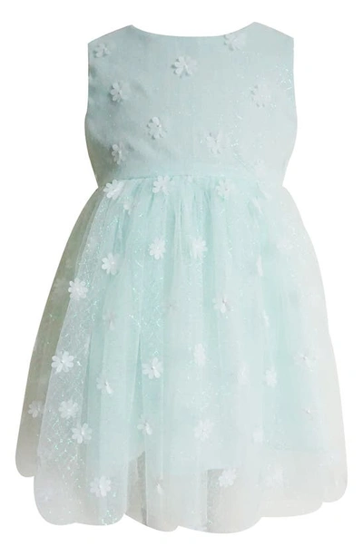 Popatu Babies' 3d Floral Tulle Dress In Blue