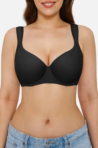 Popilush Full Figure Beauty Back Smoothing Minimizer Bra In Black