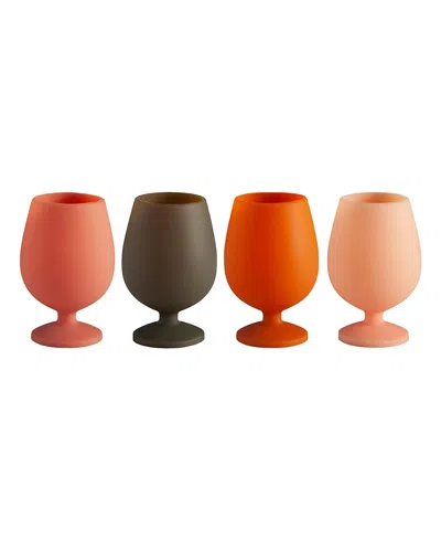 Porter Green Stemm Silicone Unbreakable Wine Glasses - Set Of 4