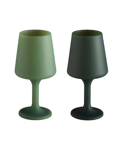 Porter Green Swepp Unbreakable Wine Glasses - Set Of 2