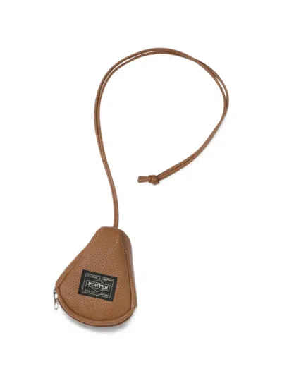 Porter-yoshida & Co Calm Grained-leather Key Pack In Brown