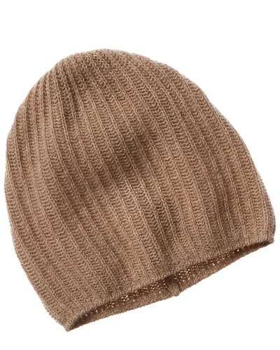 Portolano 100% Cashmere Slouchy Hat In Brown