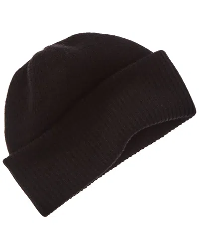 Portolano Folded Cuff 100% Cashmere Beanie In Brown