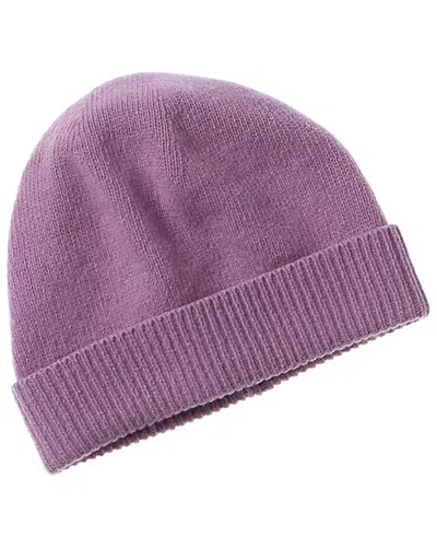 Portolano Folded Cuff Cashmere Hat In Purple