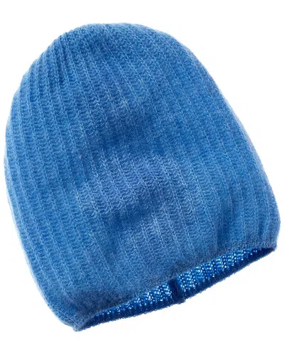 Portolano Slouchy Cashmere Hat In Blue