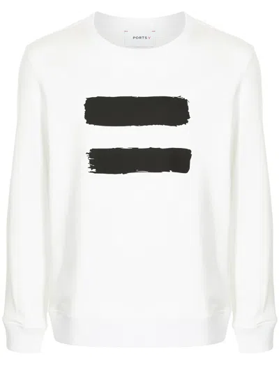 Ports V Stronger Together Print Sweatshirt In White