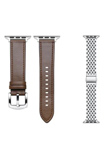 Posh Tech 2-pack Leather & Mesh Apple Watchbands In Multi