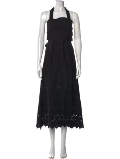 Pre-owned Posse Lace Pattern Midi Length Dress W/ Tags In Blue