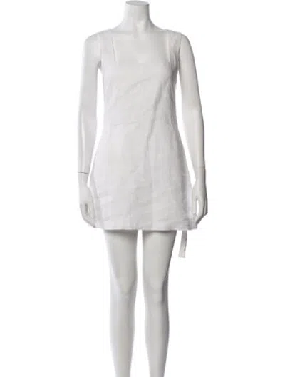 Pre-owned Posse Linen Mini Dress In Neutrals