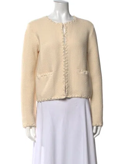 Pre-owned Posse Open Front Sweater In Neutrals