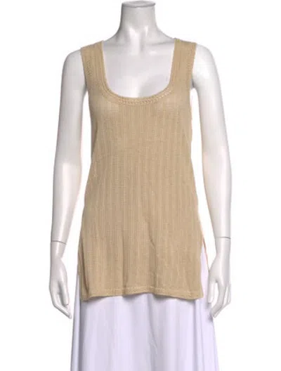 Pre-owned Posse Scoop Neck Sleeveless Top In Neutrals