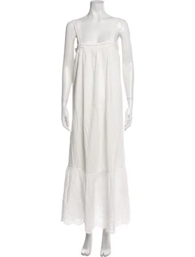 Pre-owned Posse Square Neckline Long Dress In White