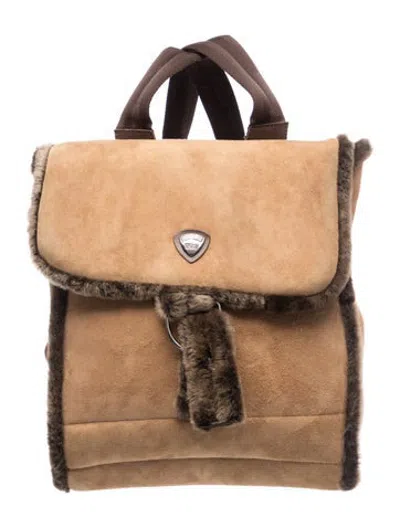 Pre-owned Post Card Suede Backpack In Neutrals