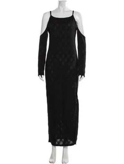 Pre-owned Poster Girl Patterned Long Dress W/ Tags In Black