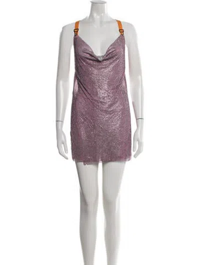 Pre-owned Poster Girl Patterned Mini Dress In White