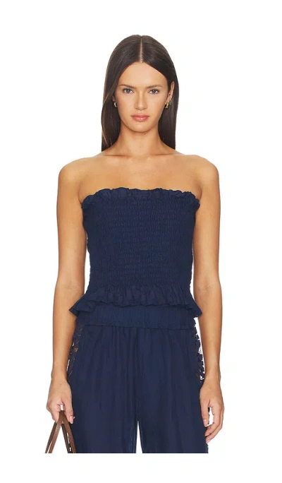 Pq Lexi Smocked Top In Navy