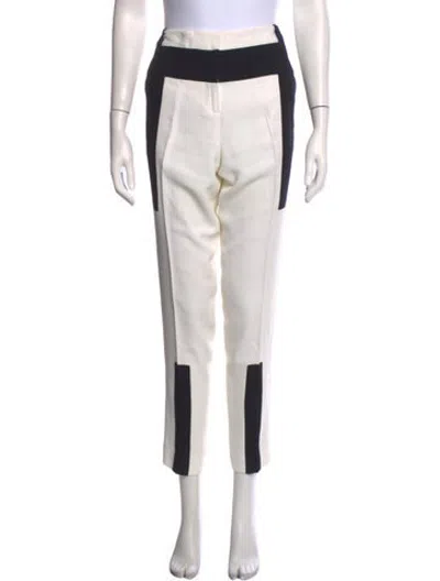 Pre-owned Prabal Gurung Colorblock Pattern Straight Leg Pants In Neutrals
