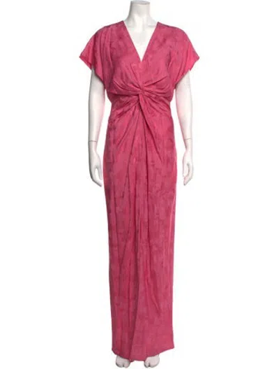 Pre-owned Prabal Gurung Floral Print Long Dress W/ Tags In Pink