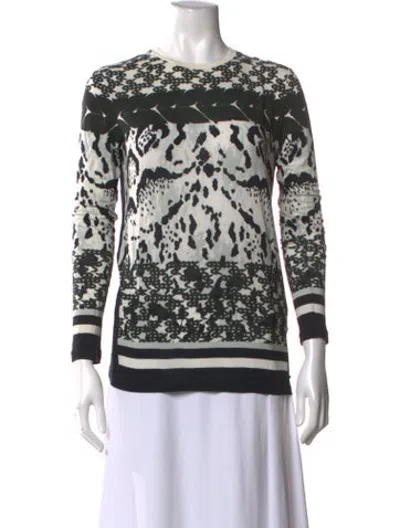 Pre-owned Prabal Gurung Graphic Print Crew Neck Top In Black