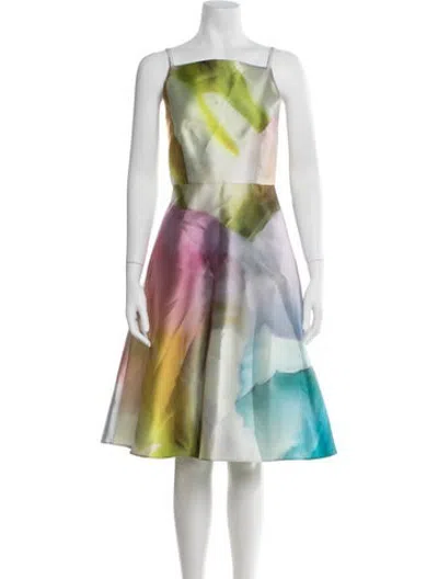Pre-owned Prabal Gurung Printed Midi Length Dress W/ Tags In Green