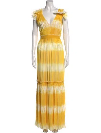 Pre-owned Prabal Gurung Silk Long Dress W/ Tags In Yellow