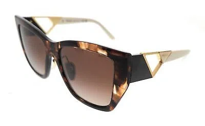 Pre-owned Prada 0pr 21ys 07r6s1 Caramel Tortoise Square Sunglasses