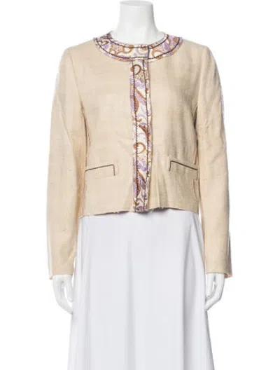 Pre-owned Prada 2015 Silk Jacket In Neutrals